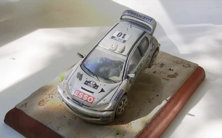 Peugeot 206 Rally Diorama built by Taka FUKAMI