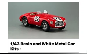 Ferrari 166 MM 1949 Le Mans completed 1/43 scale model by Taka FUKAMI